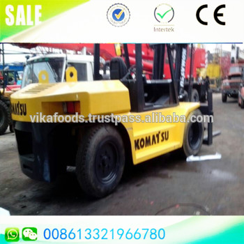 Good condition 2.6 m fork length 10 ton Komatsu FD100-7 Japan diesel forklift 5m lifting height with sideshift